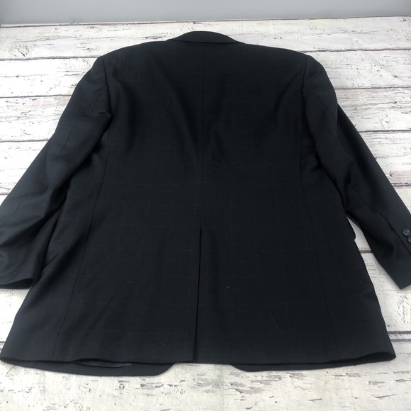Jos. A. Bank Mens Blazer Box Plaid Black 2 Button Wool & Cashmere Blend 42R - Picture 15 of 16